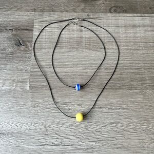 Handmade Minimalist Necklace Set – Vintage Glass & Stone Beads on Cord